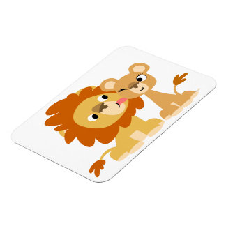 Der Kuss: Niedlicher Cartoon Lion Couple Flexible  Magnet