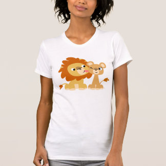 Der Kuss: Niedlicher Cartoon-Löwe-Paarfrauen T - T-Shirt