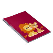 Der Kuss: Niedliches Cartoon-Löwe-Paar-Notizbuch Notizblock (Rechte Seite)