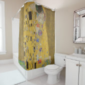Der Kuss, Ölmalerei im Jugendstil, Gustav Klimt Duschvorhang (Beispiel)