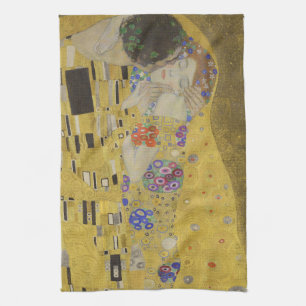 Der Kuss, Ölmalerei im Jugendstil, Gustav Klimt Geschirrtuch