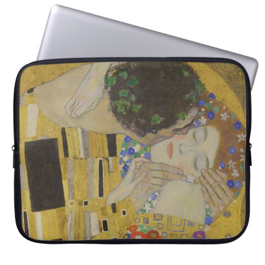 Der Kuss, Ölmalerei im Jugendstil, Gustav Klimt Laptopschutzhülle (Vorderseite)