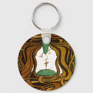 Der Kuss Peter Behrens Jugendstil Vintage Kunst Schlüsselanhänger