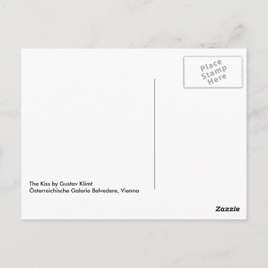 Der Kuss Postkarte (Rückseite)