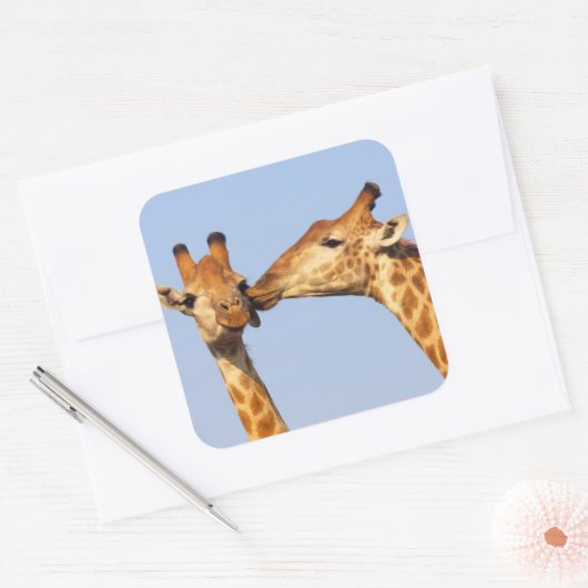 Der Kuss Quadratischer Aufkleber (Umschlag)