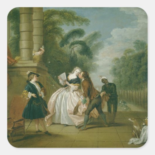 Der Kuss Quadratischer Aufkleber (Vorderseite)