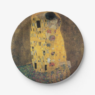 Der Kuss, ,Reproduktion,Gustav Klimt Gemälde,Kunst Pappteller