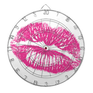 Der Kuss, rosa Lippen Dartscheibe