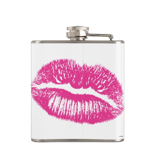 Der Kuss, rosa Lippen Flachmann (Rückseite)