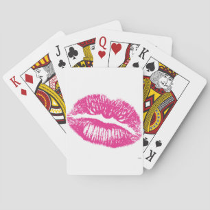 Der Kuss, rosa Lippen Spielkarten