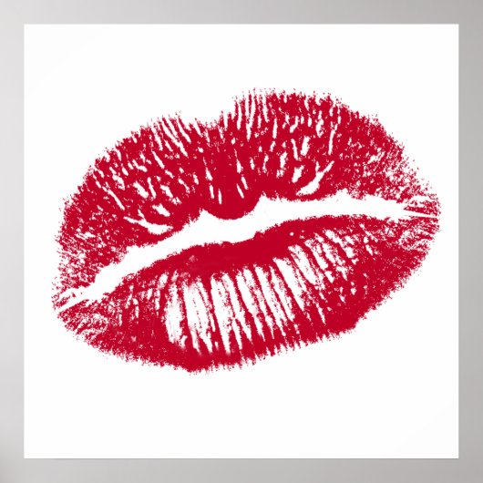 Der Kuss, Rote Lippen Poster (Vorne)