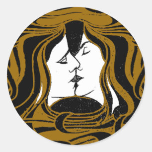 Der Kuss Runder Aufkleber