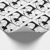 Der Kuss Valentineschwarzweiss-Kunst-Dekoentwurf Geschenkpapier (Ecke)