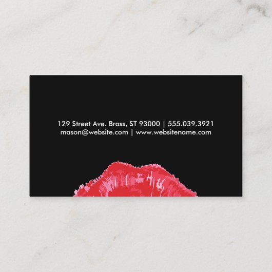 Der Kuss Visitenkarte (Rückseite)