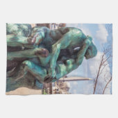 Der Kuss von Auguste Rodin in den Tuilerien, Paris Geschirrtuch (Horizontal)