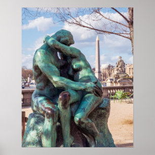 Der Kuss von Auguste Rodin in den Tuilerien, Paris Poster