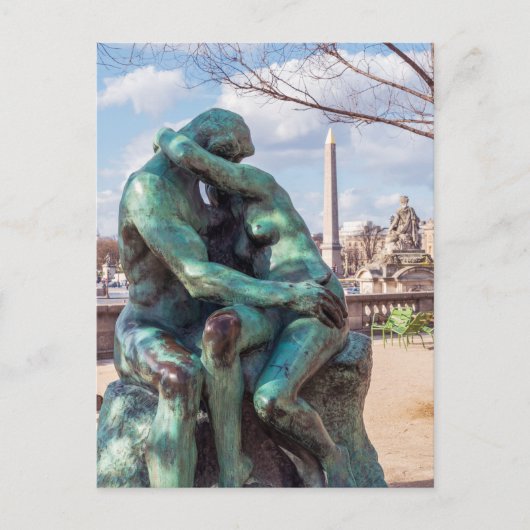 Der Kuss von Auguste Rodin in den Tuilerien, Paris Postkarte (Vorderseite)