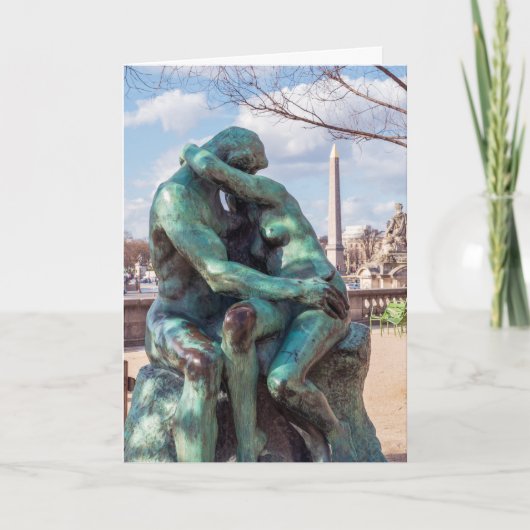 Der Kuss von Auguste Rodin in den Tuileries, Paris Karte (Vorderseite)
