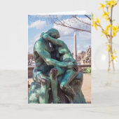Der Kuss von Auguste Rodin in den Tuileries, Paris Karte (Gelbe Blume)