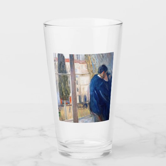 Der Kuss (von Edvard Munch) Glas (Vorderseite)
