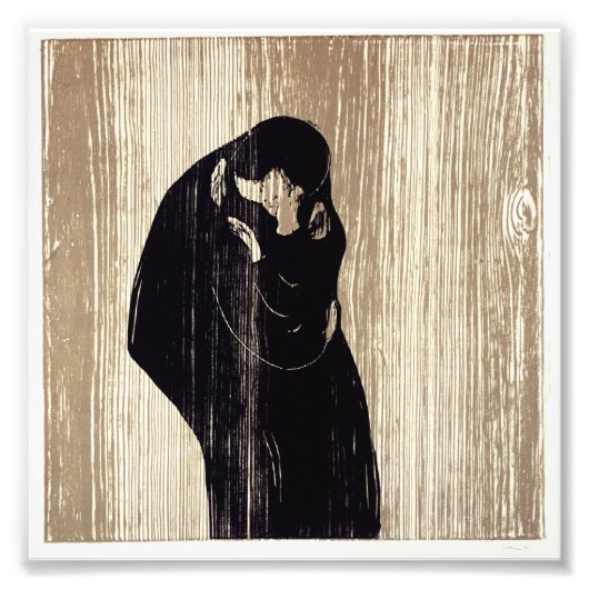 Der Kuss von Edvard Munch Lithographie, Fotodruck (Vorne)