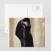 Der Kuss von Edvard Munch Lithographie, Postkarte (Vorne/Hinten)