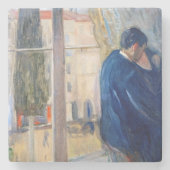 Der Kuss (von Edvard Munch) Steinuntersetzer (Vorderseite)