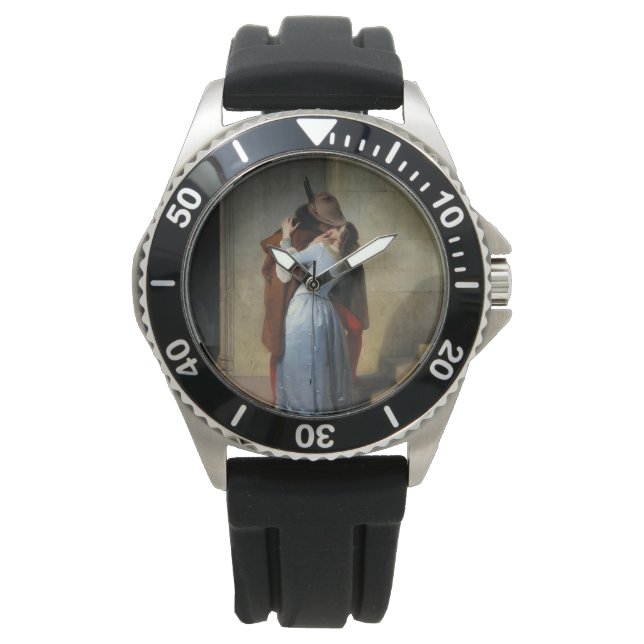 Der Kuss (von Francesco Hayez) Armbanduhr (Vorderseite)