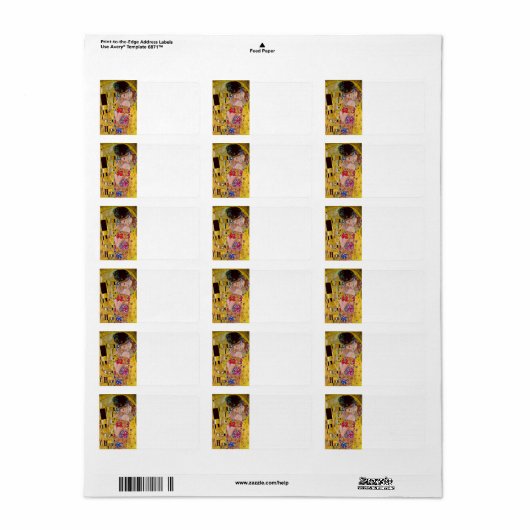 Der Kuss von Gustav Klimt Adressaufkleber (Vorne)