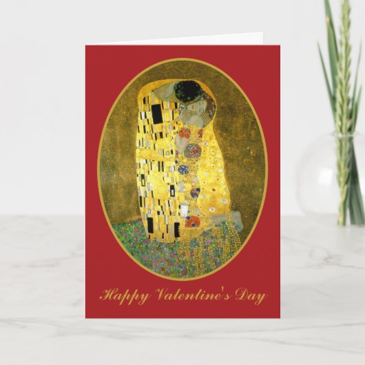 Der Kuss von Gustav Klimt Feiertagskarte (Vorderseite)
