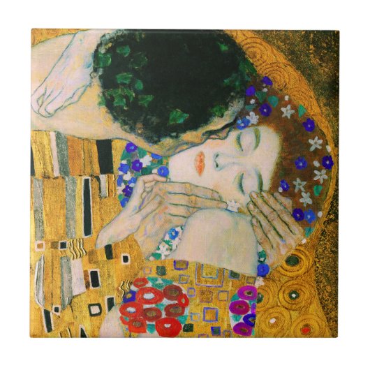 Der Kuss von Gustav Klimt Fliese (Vorderseite)