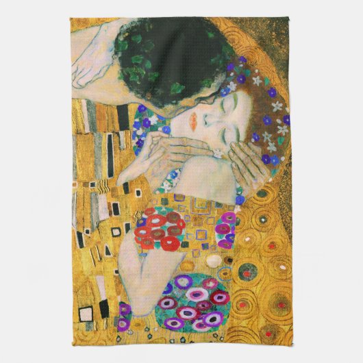 Der Kuss von Gustav Klimt Geschirrtuch (Vertikal)