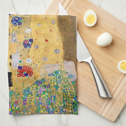 Der Kuss von Gustav Klimt Geschirrtuch (Viertel Falte)