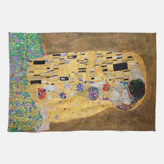 Der Kuss von Gustav Klimt Geschirrtuch (Horizontal)