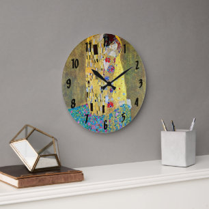 Der Kuss von Gustav Klimt Große Wanduhr
