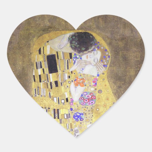 Der Kuss von Gustav Klimt Heart Sticker (Vorderseite)