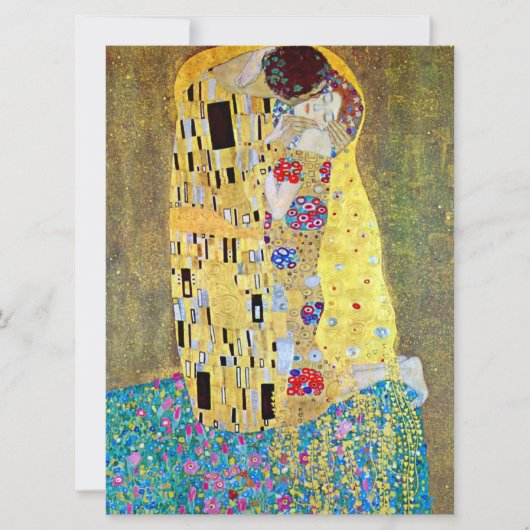 Der Kuss von Gustav Klimt, Jugendstil-Hochzeit Einladung (Vorderseite)