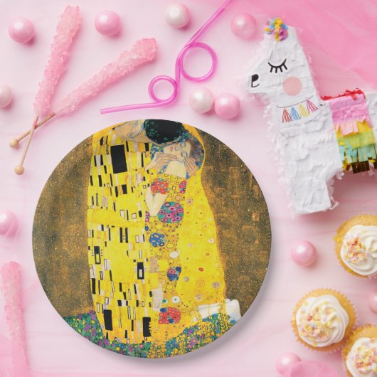 Der Kuss von Gustav Klimt Pappteller (Party)