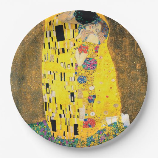 Der Kuss von Gustav Klimt Pappteller (Vorderseite)
