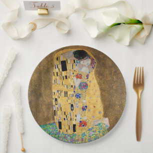 Der Kuss von Gustav Klimt Pappteller