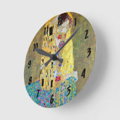 Der Kuss von Gustav Klimt Runde Wanduhr (Winkel)