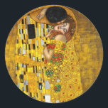 Der Kuss von Gustav Klimt Runder Aufkleber<br><div class="desc">Der Kuss von Gustav Klimt auf einem Aufkleber!</div>
