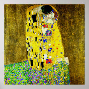 Der Kuss von Gustav Klimt, symbolischer Maler, Kun Poster