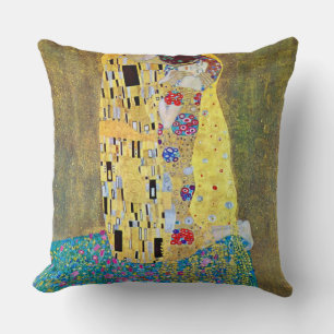 Der Kuss von Gustav Klimt, Vintage Art Nouveau Kissen