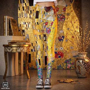 Der Kuss von Gustav Klimt, Vintage Art Nouveau Leggings