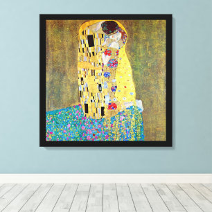 Der Kuss von Gustav Klimt, Vintage Art Nouveau Leinwanddruck