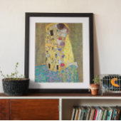 Der Kuss von Gustav Klimt, Vintage Art Nouveau Poster