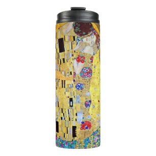 Der Kuss von Gustav Klimt, Vintage Art Nouveau Thermosbecher