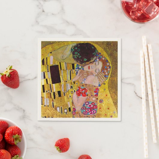 Der Kuss von Gustav Klimt, Vintage Kunsthochzeit Serviette (Beispiel)