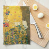 Der Kuss von Gustav Klimt, Vintager Jugendstil Geschirrtuch (Viertel Falte)